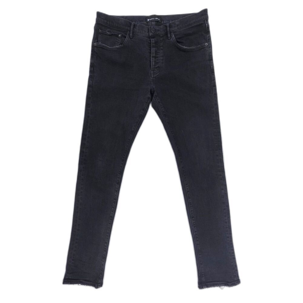 PURPLE BRAND P001 Black Raw Low Rise Skinny Jean 90s Y2k Streetwear Grunge Indie